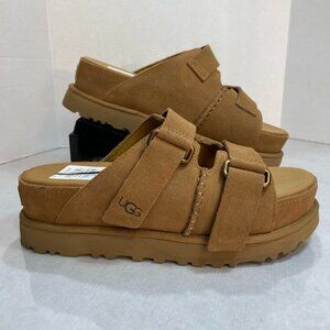 UGG Goldenstar Strap Platform Sandals Chestnut Suede Women's 8.5